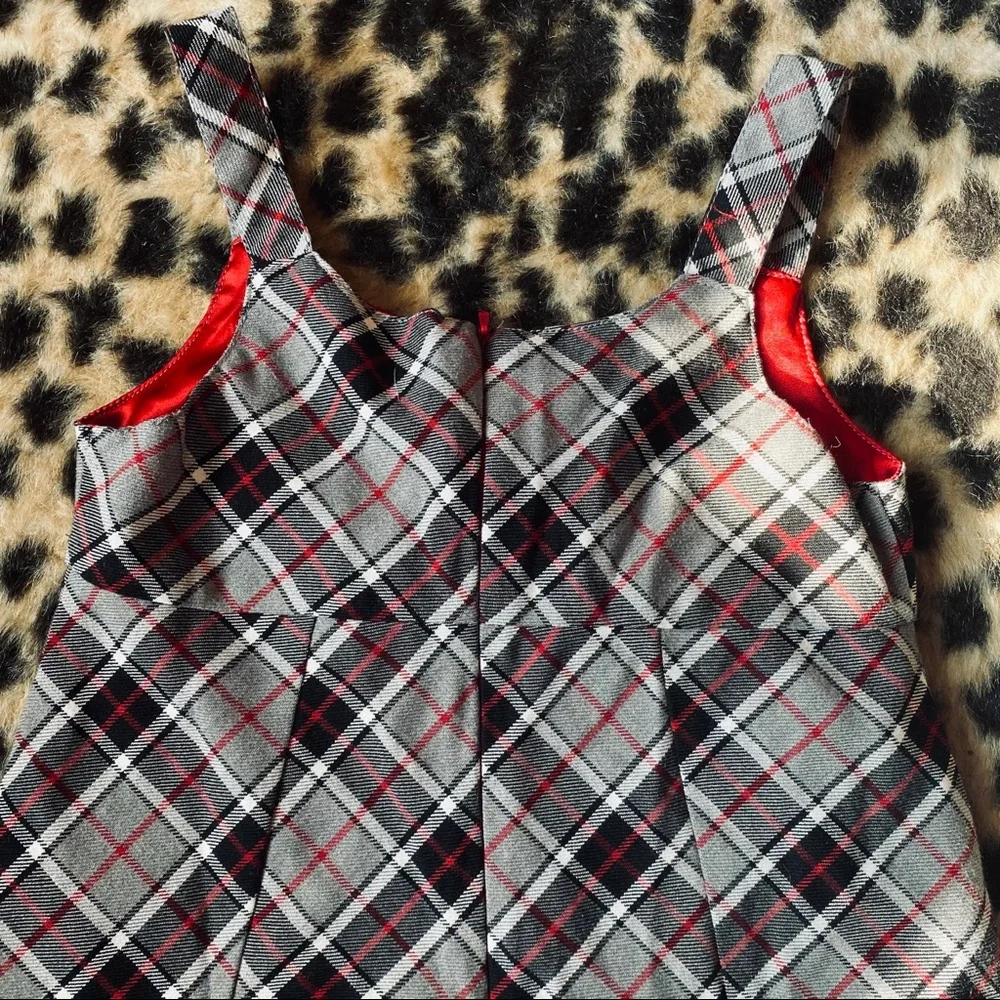 The Children’s Place red and gray plaid dress